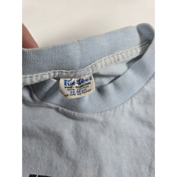 Vintage 80s Claytor Lake Dublin Virginia Blue T Shirt Fun Tees Medium - Picture 2 of 3